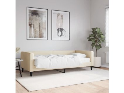 Válenda s matrací krémová 90 x 200 cm textil 3196564