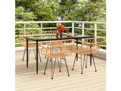 5dílný zahradní jídelní set polyratan 3157848