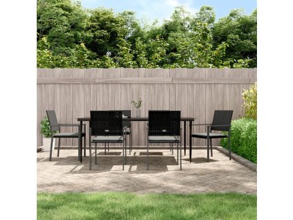 7dílný zahradní jídelní set s poduškami polyratan a ocel 3187013