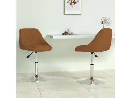 Otočné jídelní židle 2 ks hnědé samet 335281