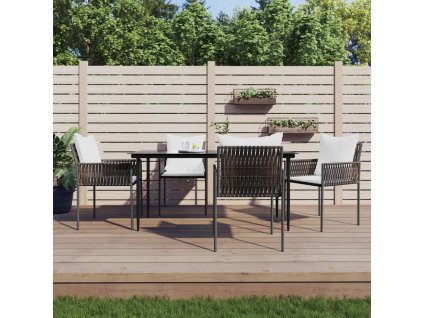 5dílný zahradní jídelní set s poduškami polyratan a ocel 3187057