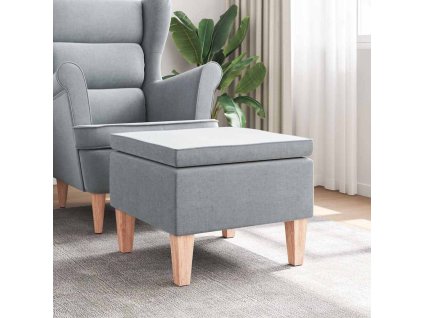 Stolička s dřevěnými nohami světle šedá textil 329425