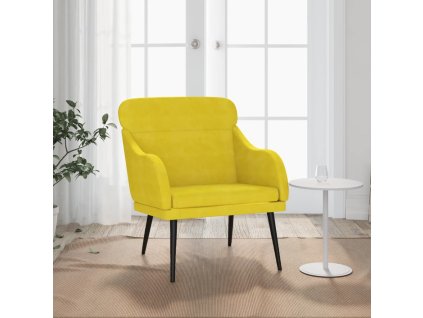 Křeslo žluté 63 x 76 x 80 cm samet 351441