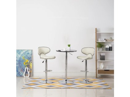 Barové stoličky 2 ks krémové umělá kůže 323647