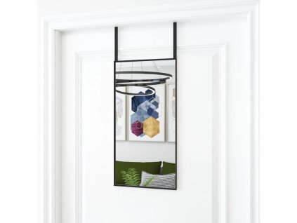 Zrcadlo na dveře černé 30 x 60 cm sklo a hliník 327403