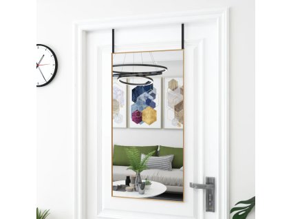 Zrcadlo na dveře zlaté 50 x 100 cm sklo a hliník 327420