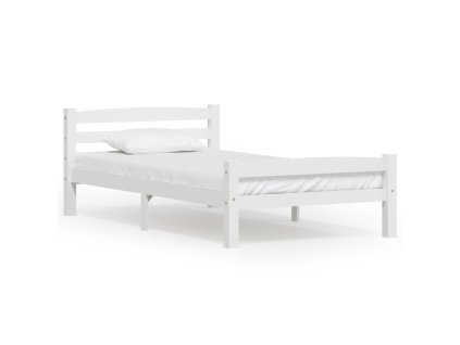 Rám postele bílý masivní borové dřevo 100 x 200 cm 322069