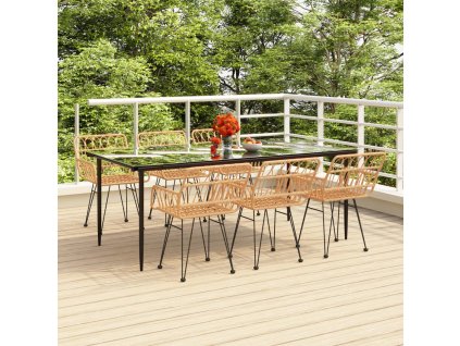 7dílný zahradní jídelní set polyratan 3157850