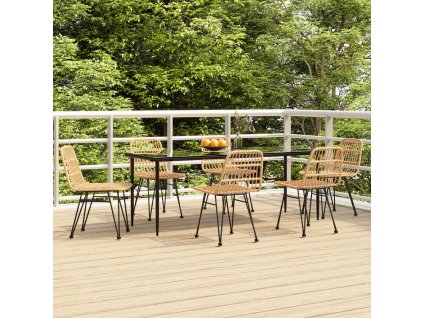 7dílný zahradní jídelní set polyratan 3157878