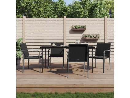 5dílný zahradní jídelní set s poduškami polyratan a ocel 3186943
