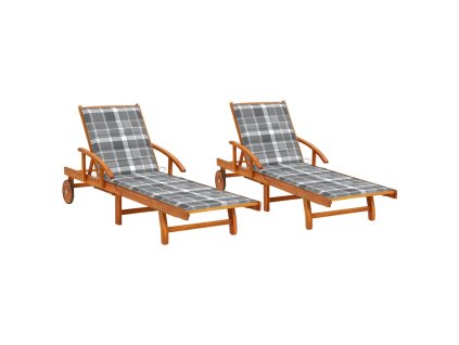 Zahradní lehátka s poduškami 2 ks masivní akáciové dřevo 3077344