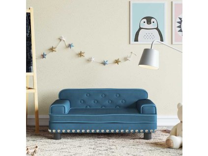Dětská pohovka modrá 70 x 45 x 30 cm samet 3196293