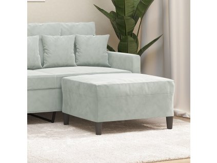 Podnožka světle šedá 70x55x41 cm samet 349317