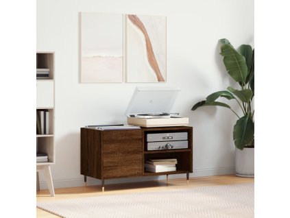 Skříňka na LP desky hnědý dub 85 x 38 x 48 cm kompozitní dřevo 831699