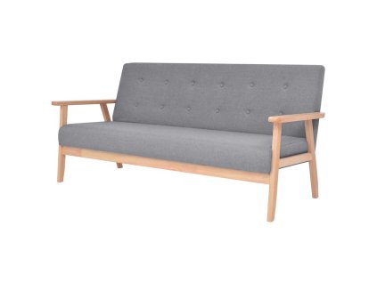 Trojmístná sedačka textilní čalounění světle šedá 244650