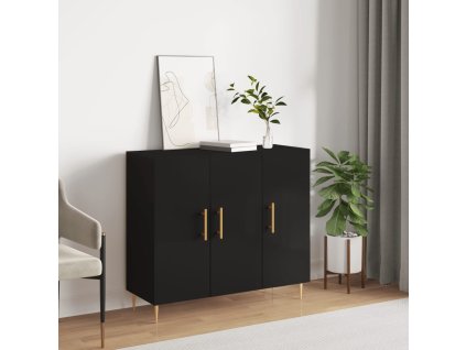 Příborník černý 90 x 34 x 80 cm kompozitní dřevo 828093