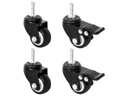 Kolečka na truhlík 4 ks černá 8 x 3,5 x 8 cm železo 364281