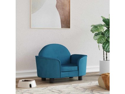 Pelíšek pro psy modrý 66 x 40 x 45 cm samet 171838