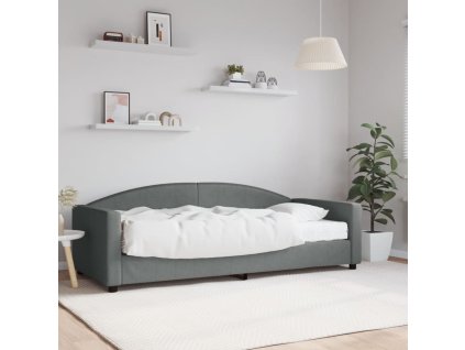 Válenda s matrací tmavě šedá 90 x 200 cm textil 3197171