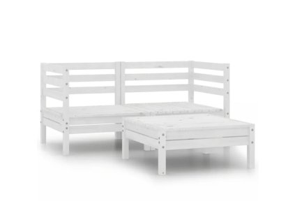 3dílná zahradní sedací souprava masivní borovice bílá 806603