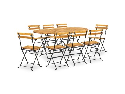 9dílný skládací zahradní jídelní set masivní akáciové dřevo 3058158