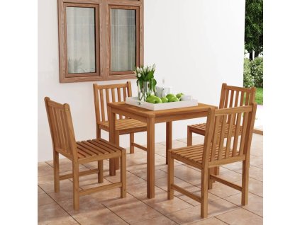 5dílná zahradní jídelní sada 80 x 80 cm masivní teakové dřevo 3059922