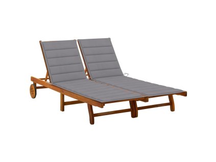 Zahradní lehátko pro 2 osoby s poduškami masivní akácie 3061375