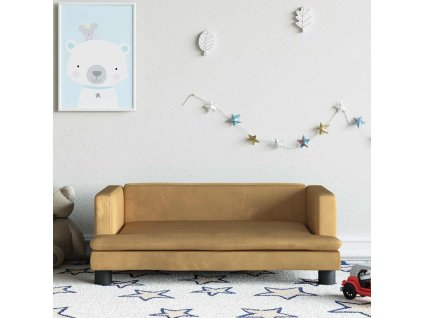 Dětská pohovka hnědá 80 x 45 x 30 cm samet 3196310