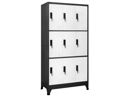 Uzamykatelná skříň antracitová a bílá 90 x 45 x 180 cm ocel 339808