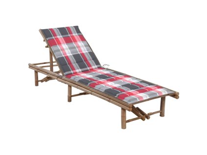 Zahradní lehátko s poduškou bambus 3061645