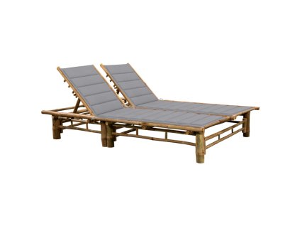 Zahradní lehátko pro dva s poduškami bambus 3063946