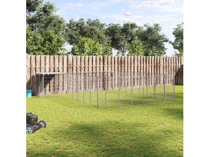 Psí kotec stříbrný 15,73 m² ocel 3082233