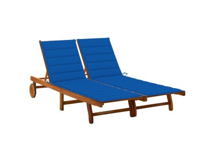 Zahradní lehátko pro 2 osoby s poduškami masivní akácie 3061384