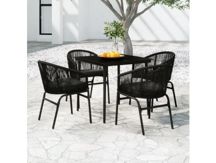 5dílný zahradní jídelní set černý 3099240