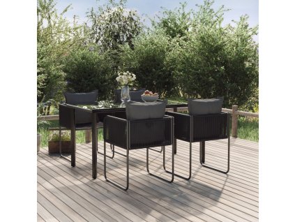 5dílný zahradní jídelní set černý 3156496