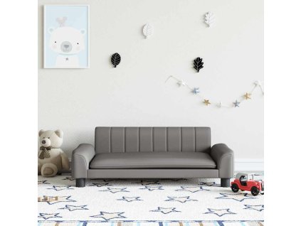Dětská pohovka šedá 90 x 53 x 30 cm umělá kůže 3196266