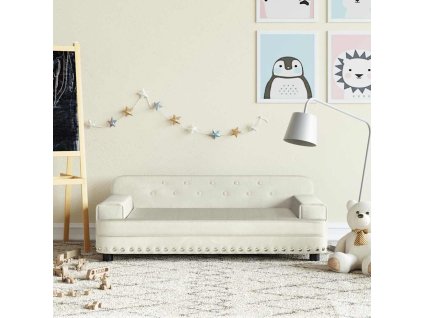 Dětská pohovka krémová 90 x 53 x 30 cm samet 3196285