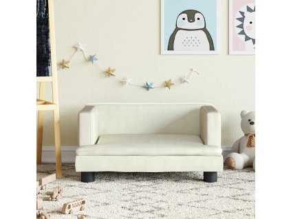 Dětská pohovka krémová 60 x 40 x 30 cm samet 3196323