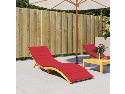 Poduška na lehátko červená 200 x 60 x 3 cm oxfordská látka 314209