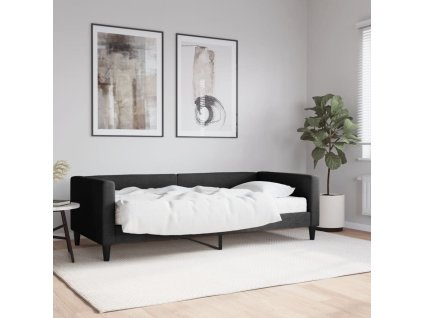 Válenda s matrací černá 90 x 200 cm textil 3196562