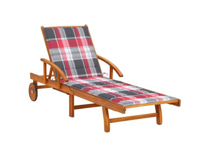 Zahradní lehátko s poduškou masivní akáciové dřevo 3061615