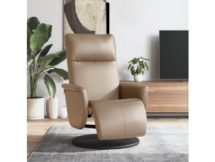 Polohovací křeslo s podnožkou cappuccino umělá kůže 356548