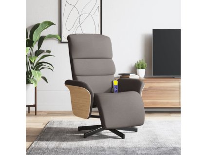 Masážní polohovací křeslo s podnožkou taupe textil 356618