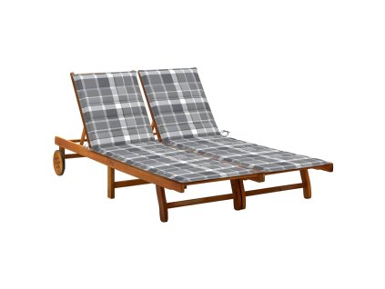 Zahradní lehátko pro 2 osoby s poduškami masivní akácie 3061388