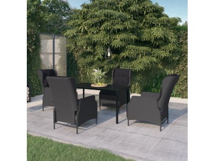 5dílný zahradní jídelní set tmavě šedý 3099639