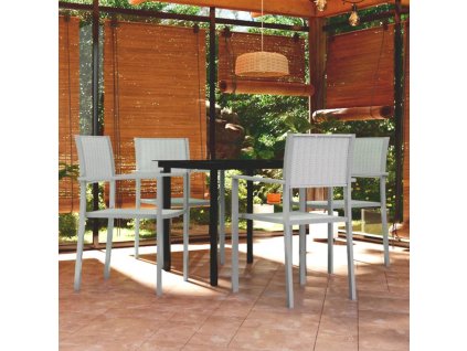 5dílný zahradní jídelní set bílý 3099258