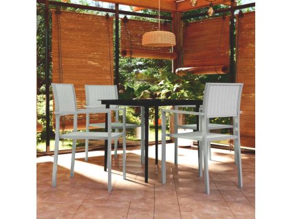 5dílný zahradní jídelní set bílý 3099270
