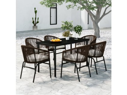 7dílný zahradní jídelní set hnědý 3099230