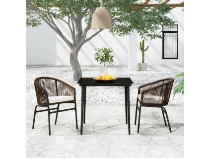 3dílný zahradní jídelní set hnědý 3099245