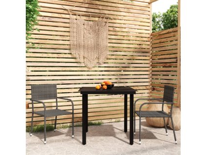 3dílný zahradní jídelní set šedý 3099583